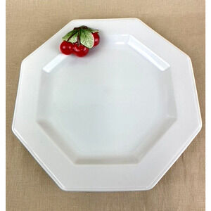 Mikasa Blanc De Blanc Serving Brunch Plate with Dimensional Cherries